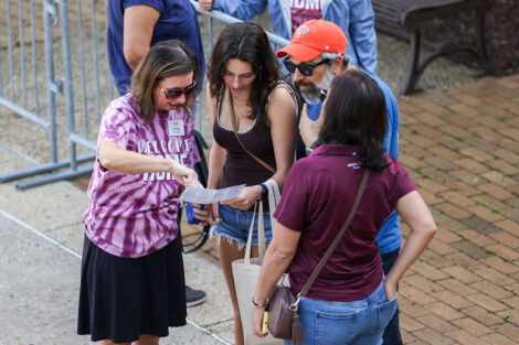 Lafayette staff members were on hand to help direct incoming students and their families.