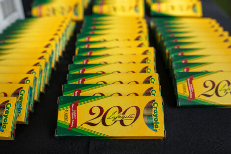 Bicentennial crayons from Crayola were a birthday bash giveaway.