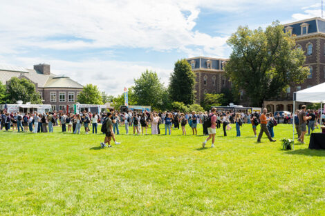 Members of the Lafayette community gathered on the quad to celebrate the Marquis de Lafayette's birthday with food and fun.