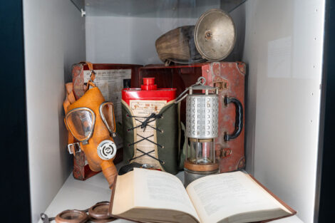 Old mining equipment was on display during the Bicentennial Symposium.