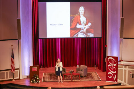 Hélène Landemore speaks at the Bicentennial Symposium.