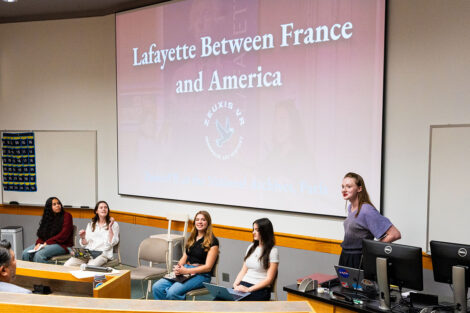 The symposium featured six panels with 20 faculty and academic staff representing more than 10 departments and programs, reflecting Lafayette’s liberal arts strengths.