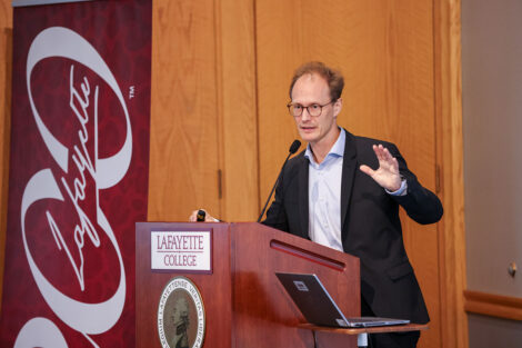 Dennis Johannßen assistant professor of German and director of the Max Kade Center for German Studies. Photos by JaQuan Alston and Ashli Truchon Novak