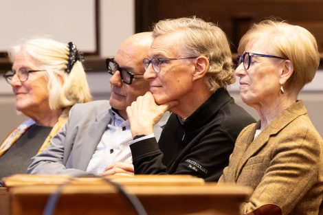 Members of the Lafayette College community watched the presidential panel on Oct. 9 at Colton Chapel