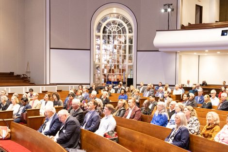 Members of the Lafayette College community watched the presidential panel on Oct. 9 at Colton Chapel