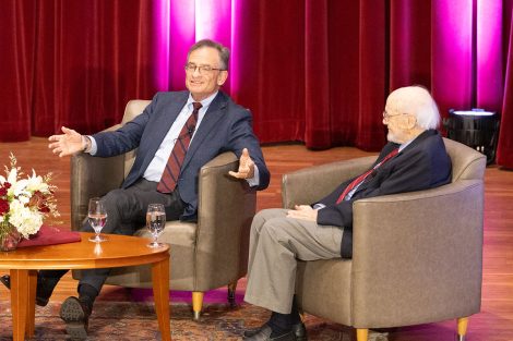 Lafayette College presidents participate in a Presidential Panel on Oct. 9